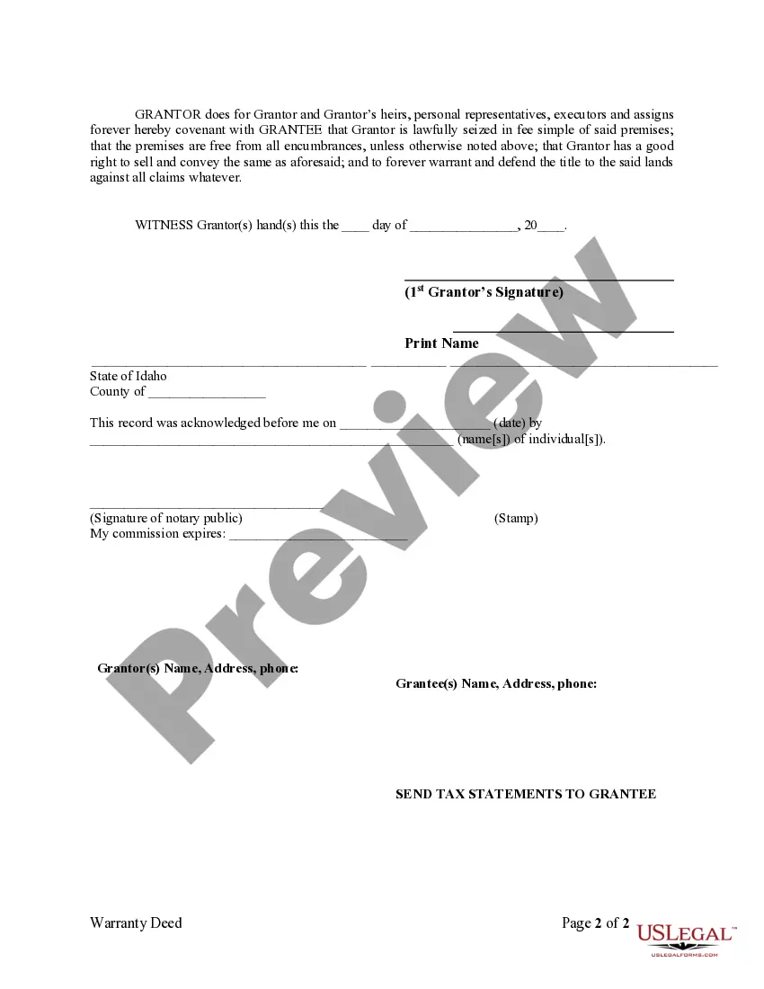 Preview Warranty Deed from Individual to Individual