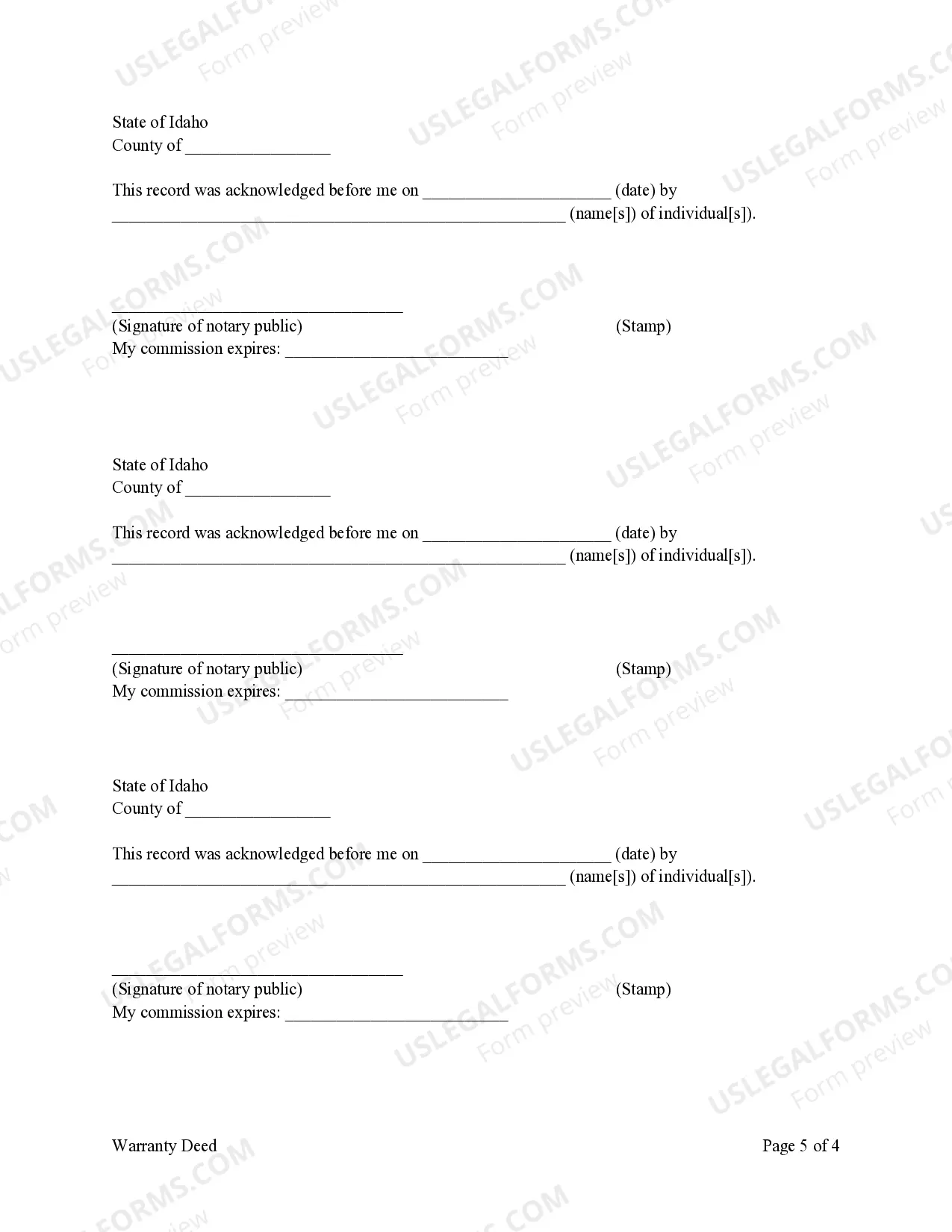Preview Grant Deed from Four Individual Grantors to Two Trusts with Two Trustees Each
