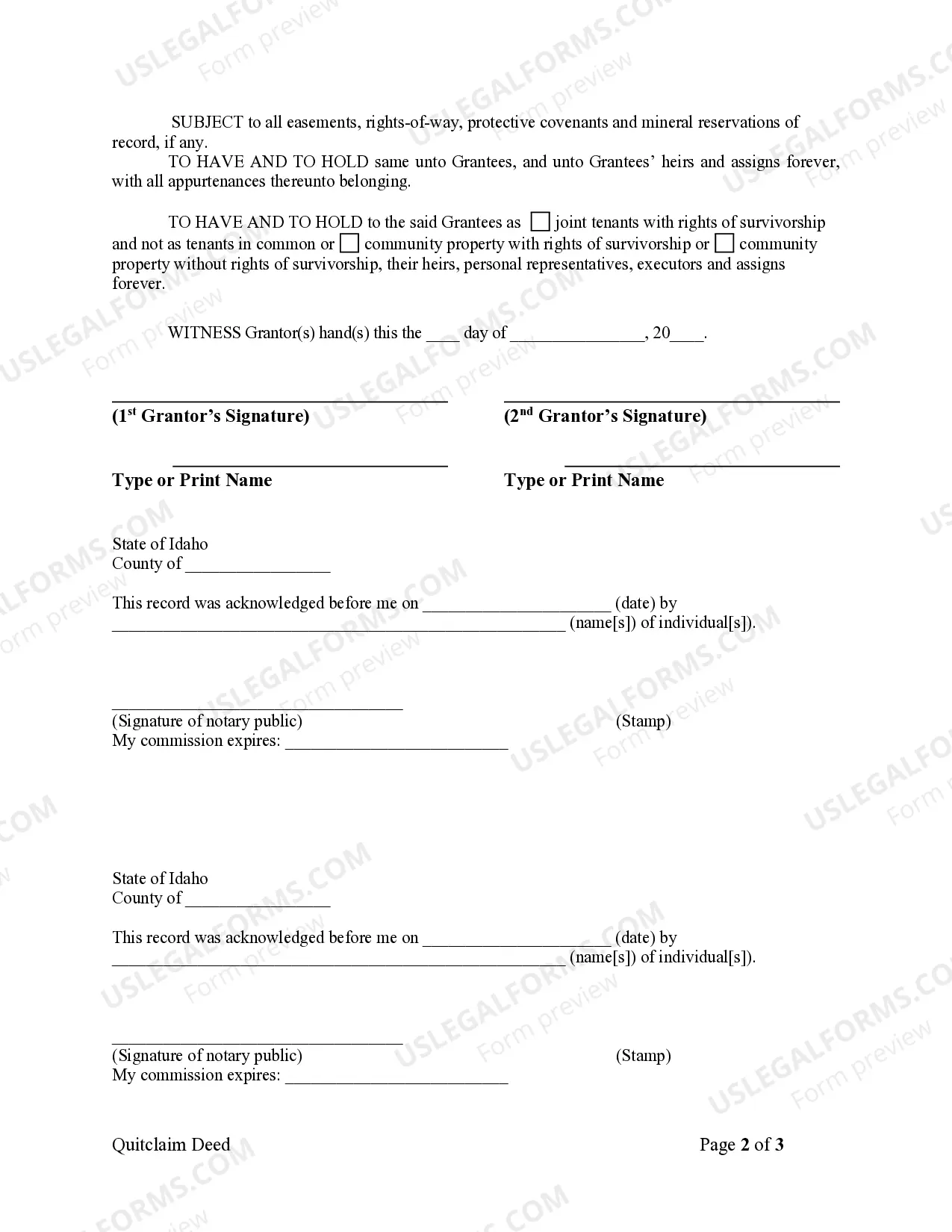 Preview Quitclaim Deed by Two Individuals to Husband and Wife