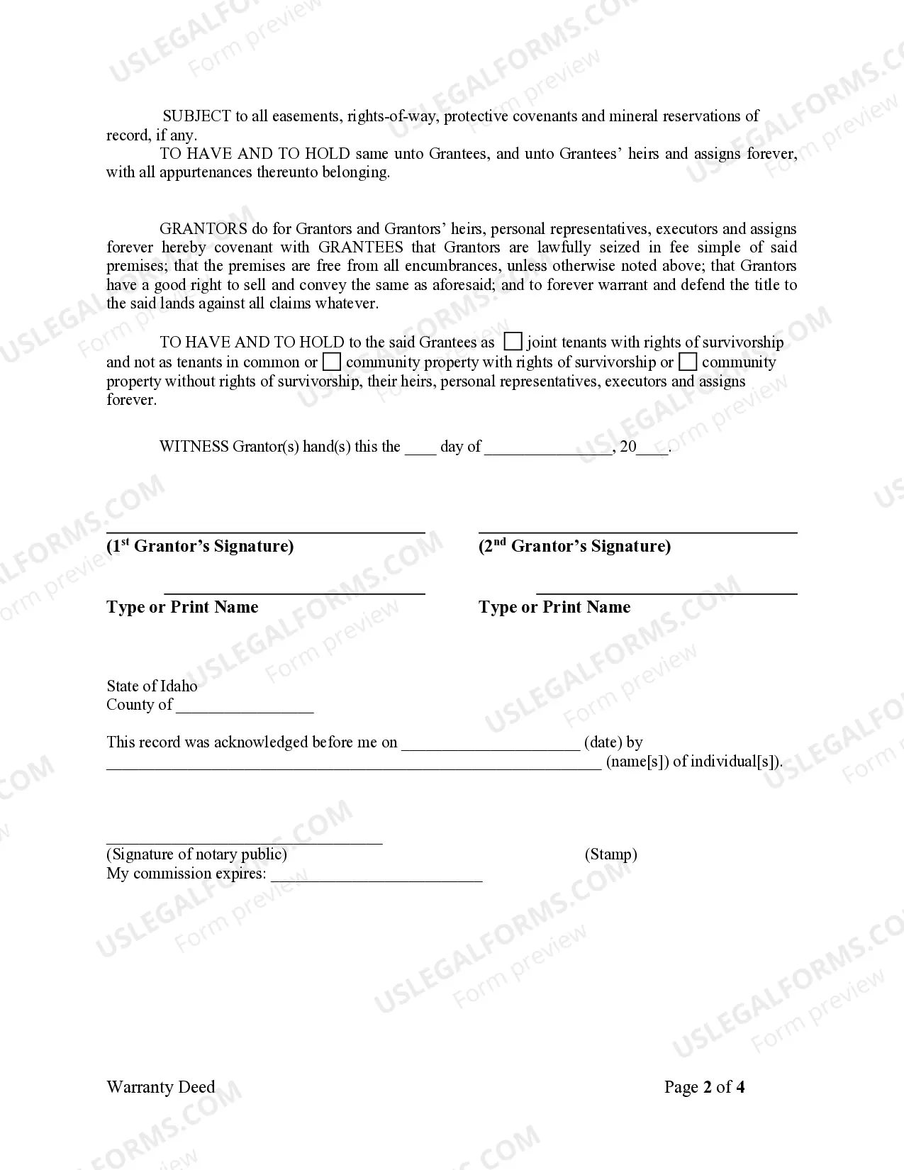 Preview Warranty Deed from two Individuals to Husband and Wife