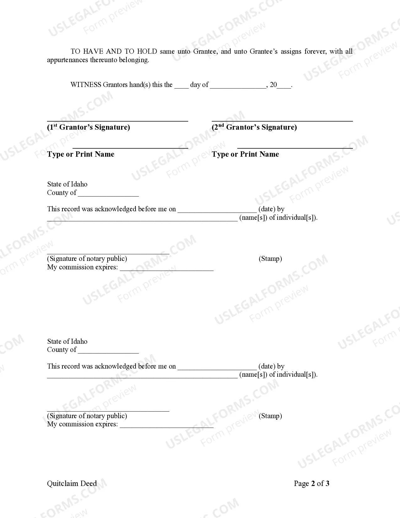 Preview Quitclaim Deed by Two Individuals to LLC