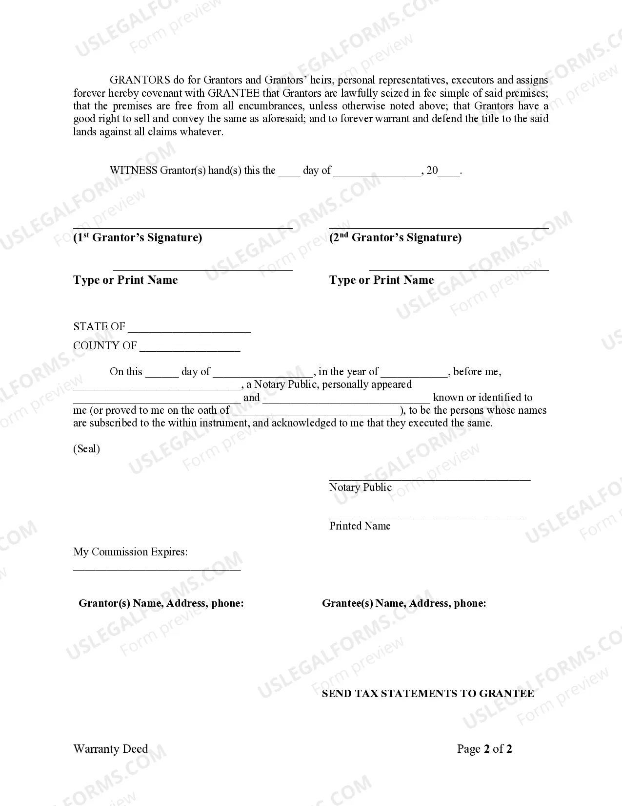 Preview Warranty Deed from two Individuals to LLC