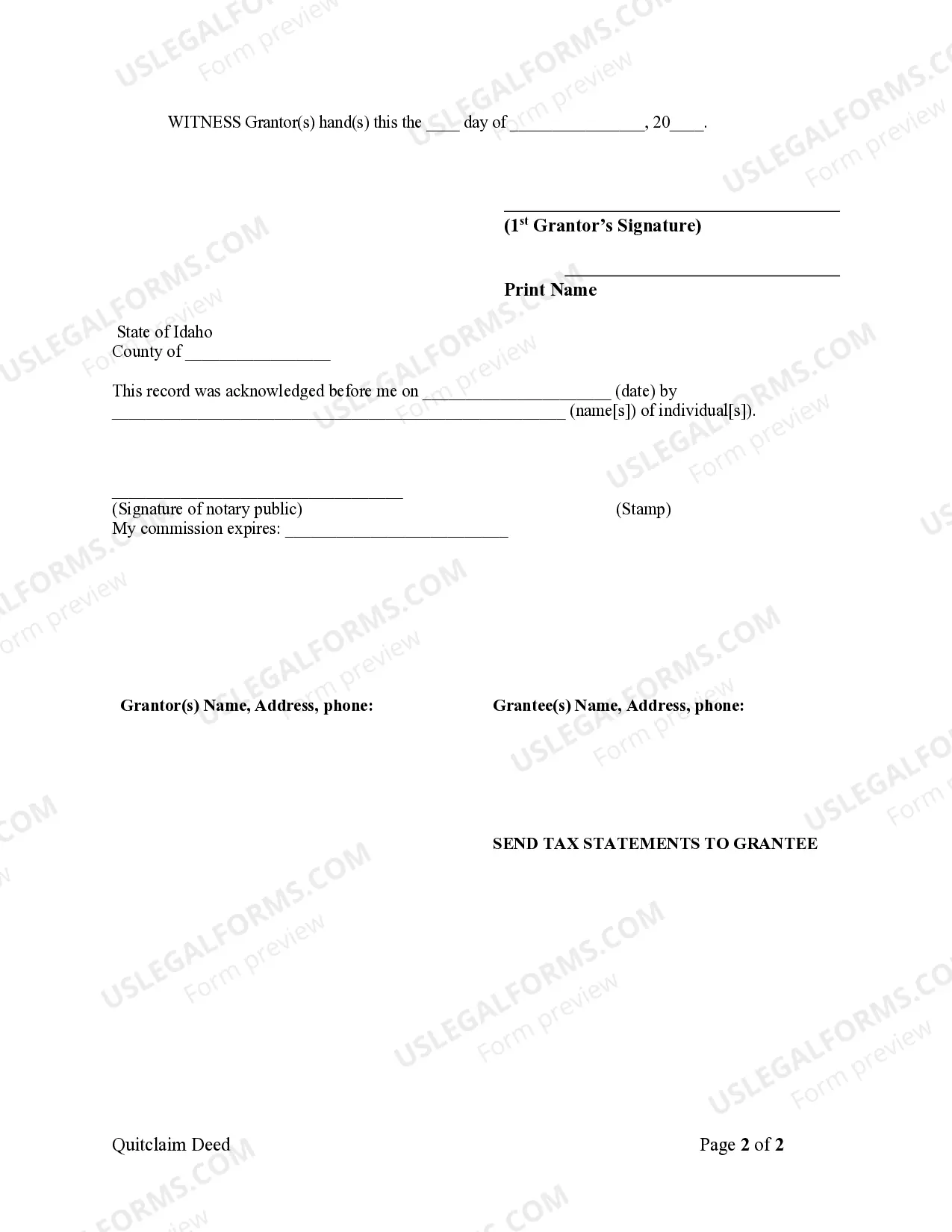 Preview Quitclaim Deed from Individual to Corporation