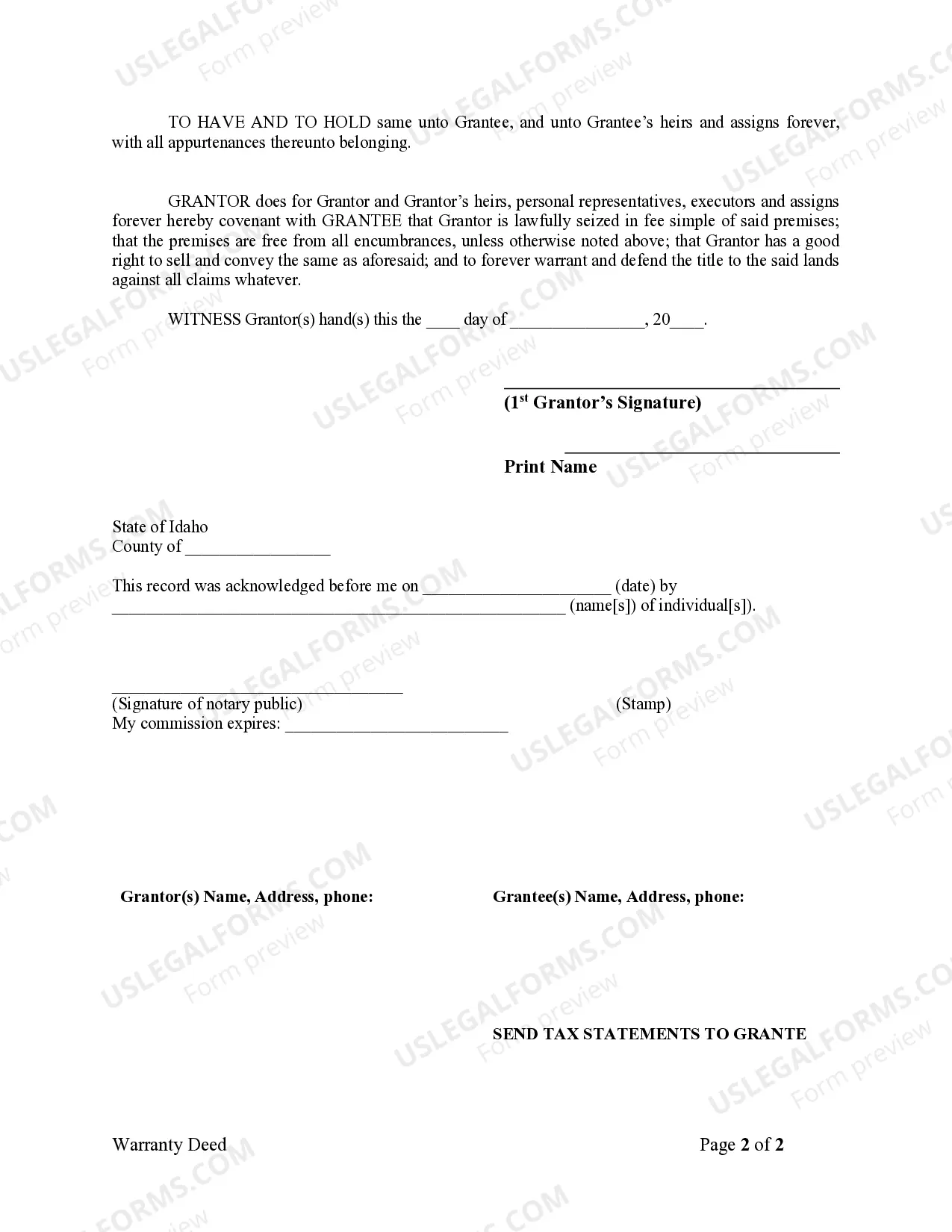 Preview Warranty Deed from Individual to Corporation