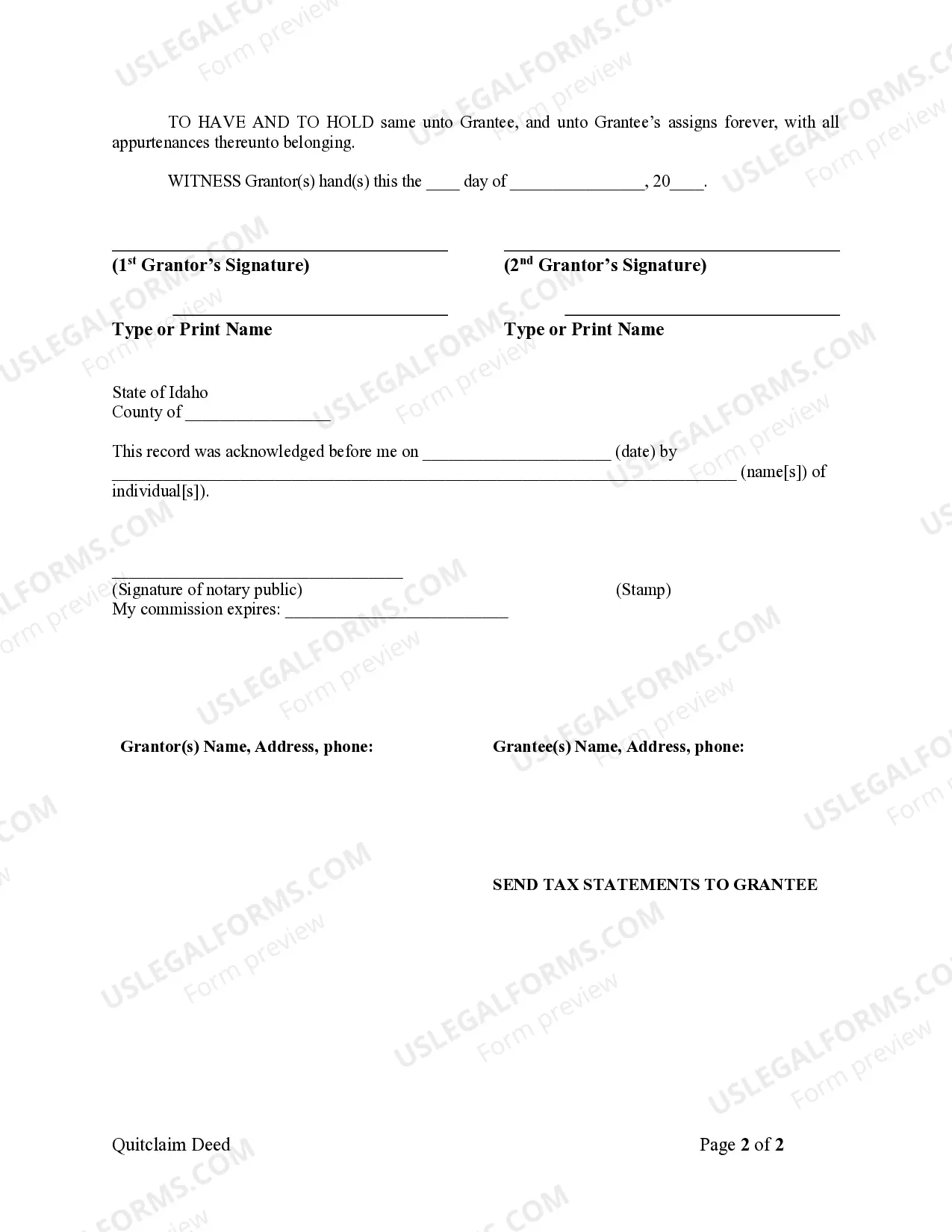 Preview Quitclaim Deed from Husband and Wife to LLC