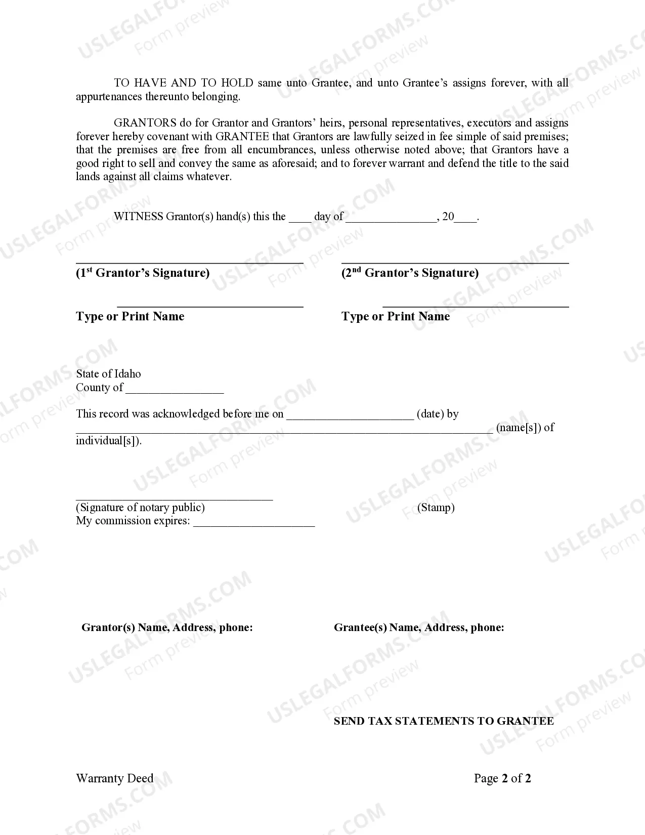 Preview Warranty Deed from Husband and Wife to LLC