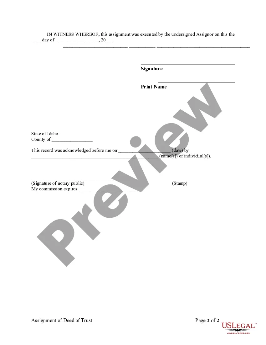 Get Assignment of Deed of Trust by Individual Mortgage Holder Preview Assignment of Deed of Trust by Individual Mortgage Holder