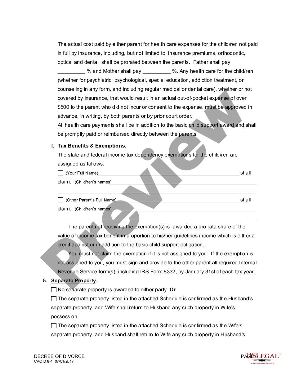 page 5 Decree of Divorce preview