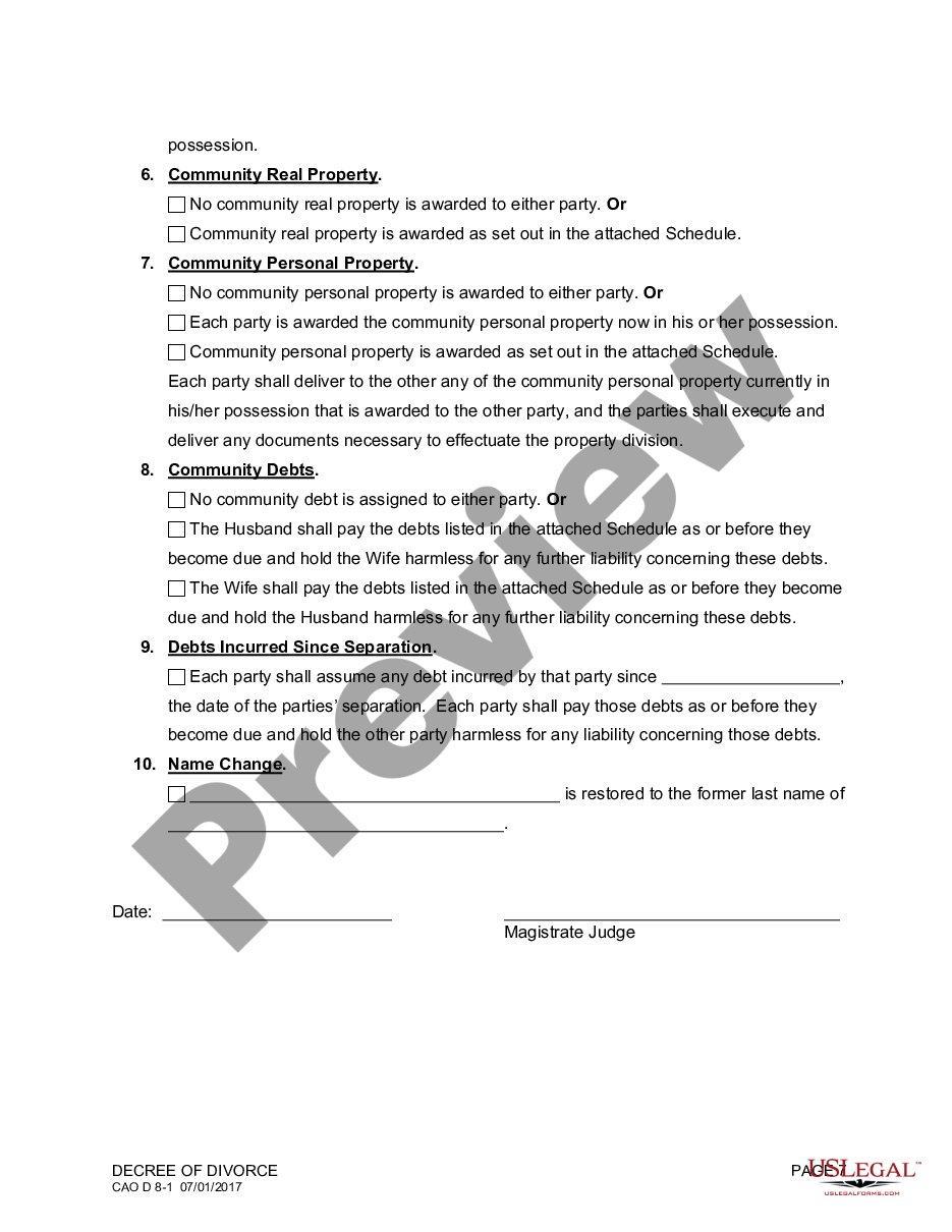 page 6 Decree of Divorce preview