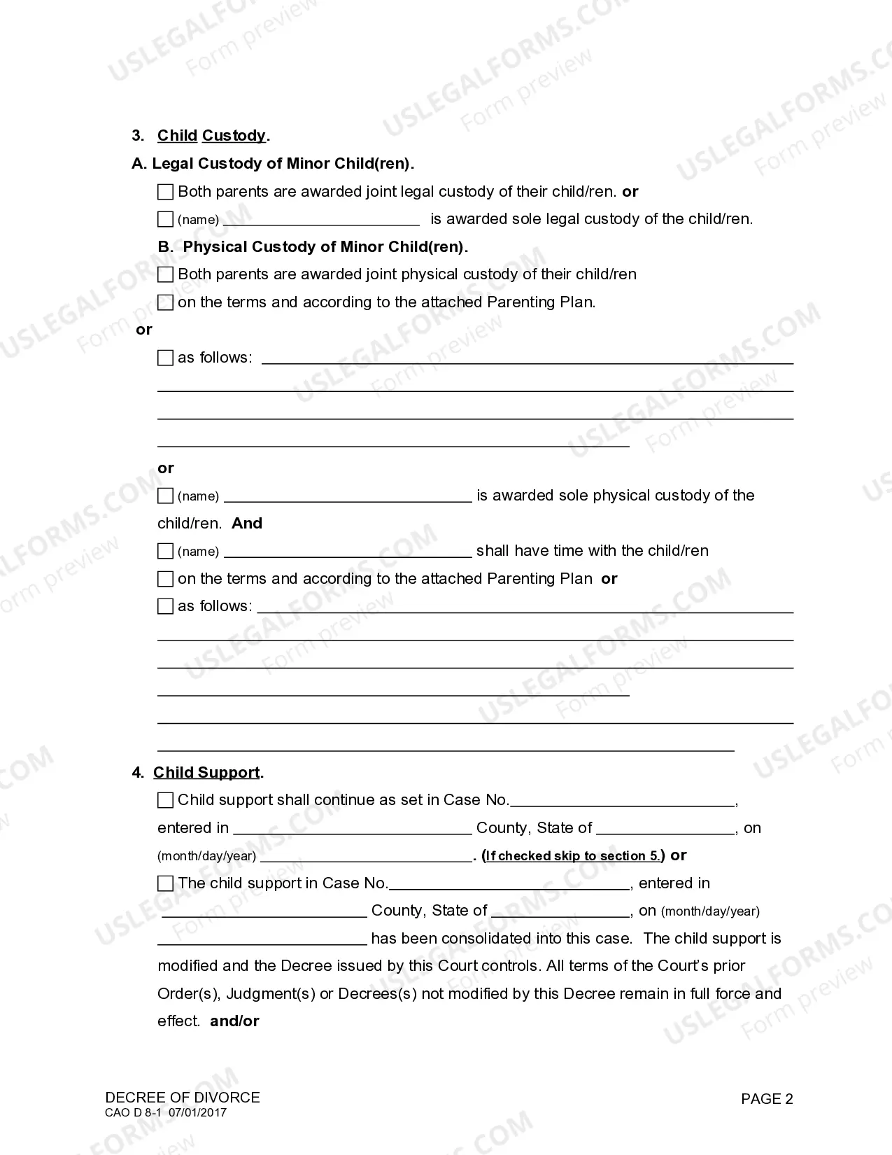 Preview Decree of Divorce