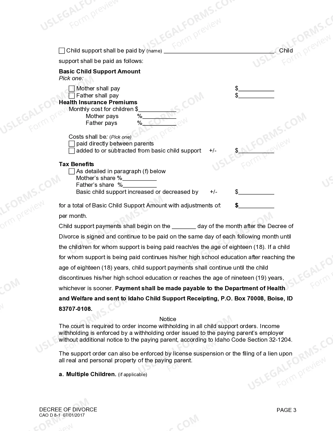 Preview Decree of Divorce