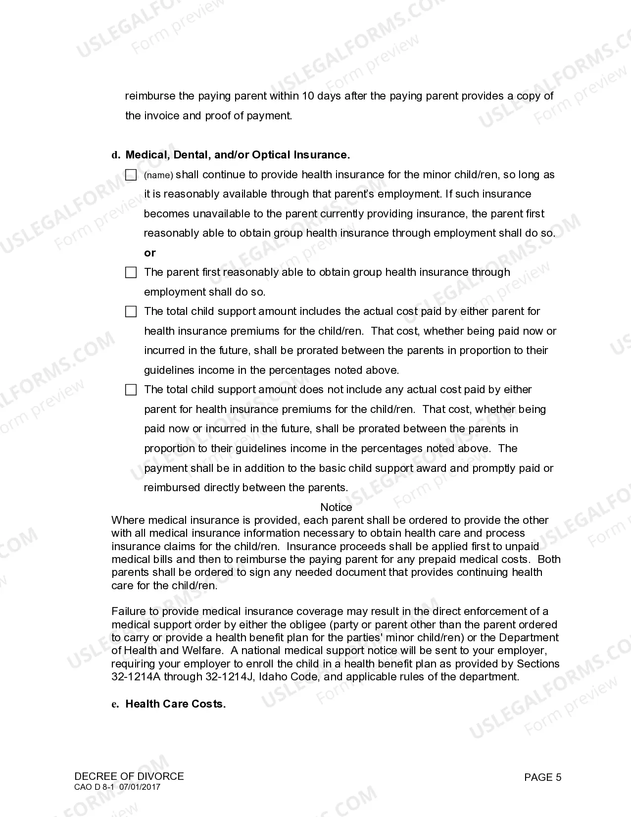Preview Decree of Divorce