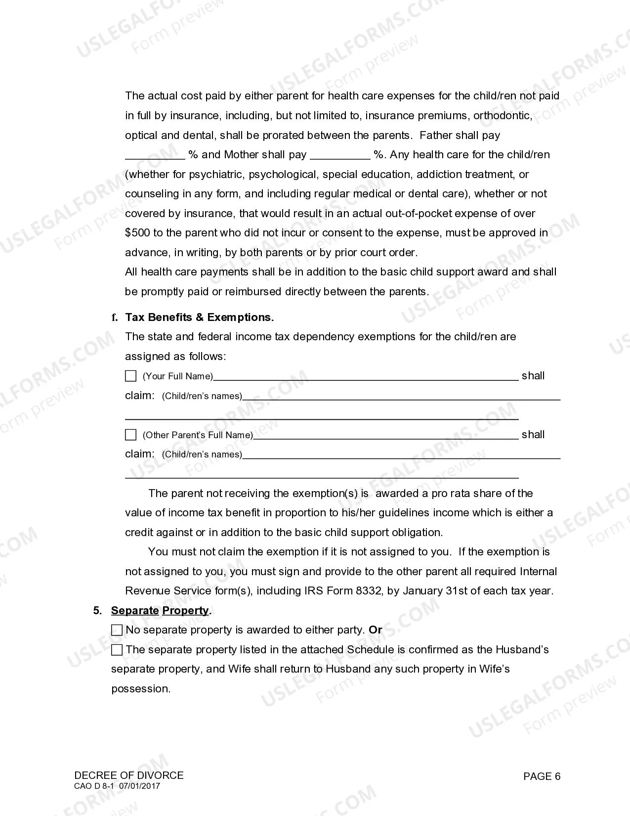 Preview Decree of Divorce