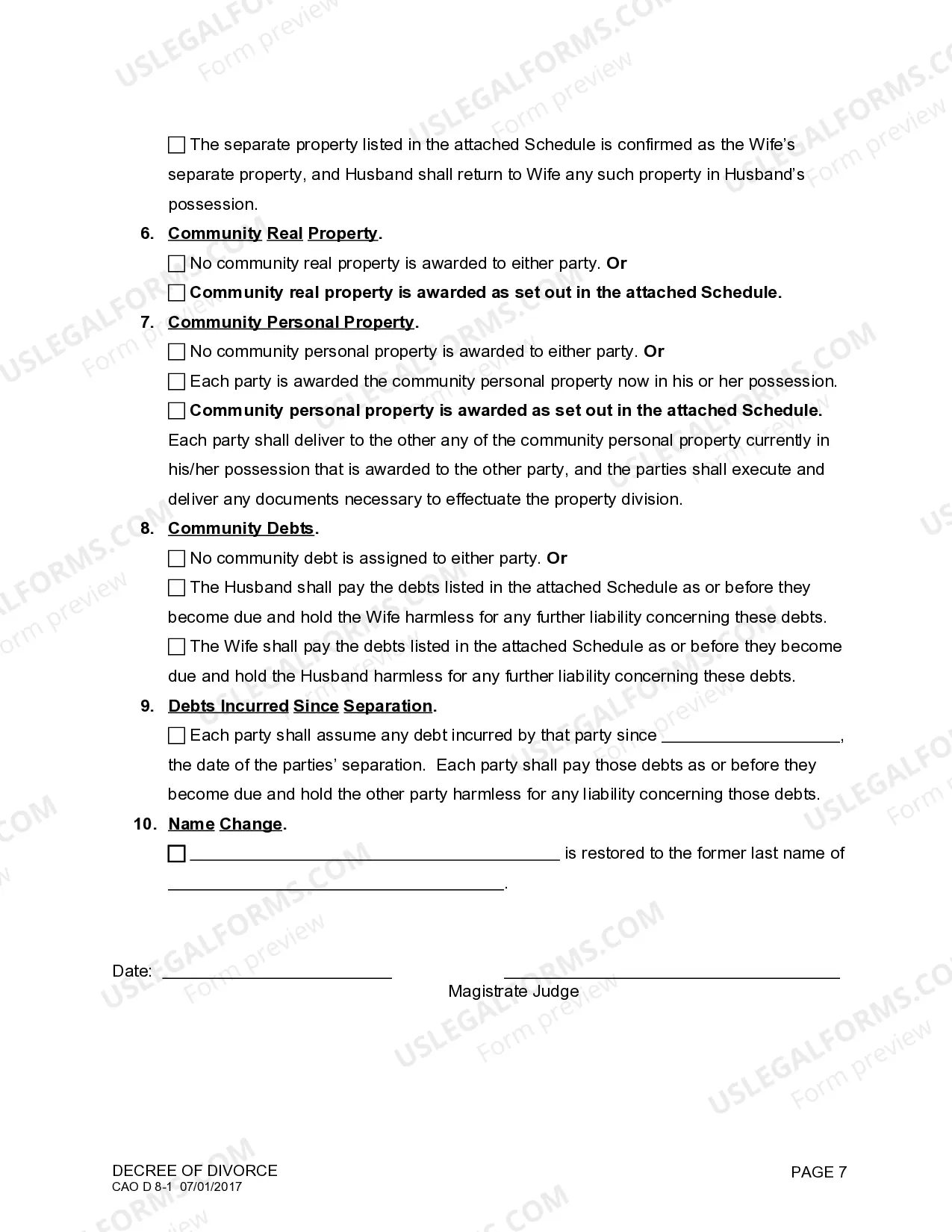 Preview Decree of Divorce