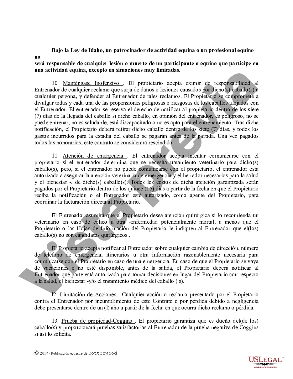 Preview Contrato de Entrenamiento - Caballo Equino Formas