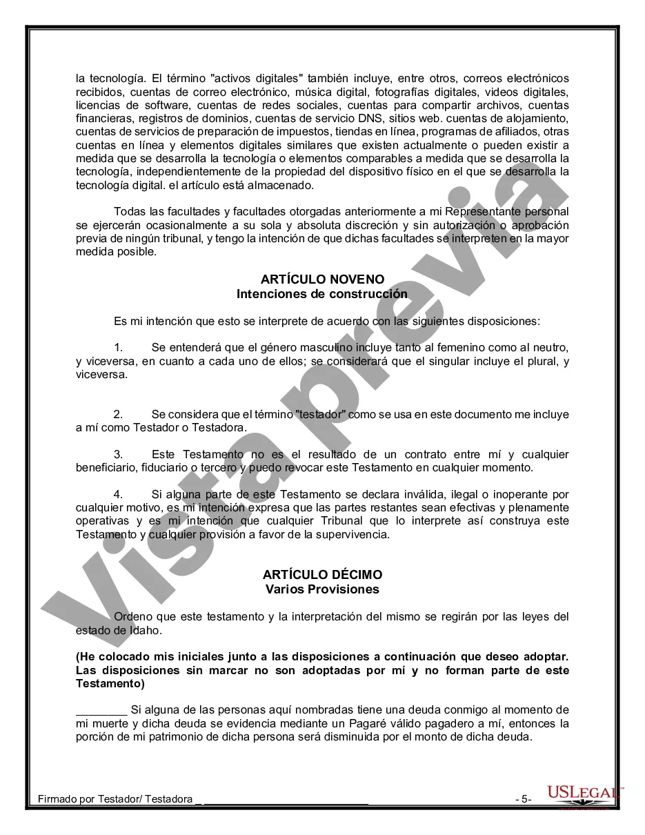 Preview Testamentos mutuos que contienen última voluntad y testamentos para personas solteras que viven juntas sin hijos