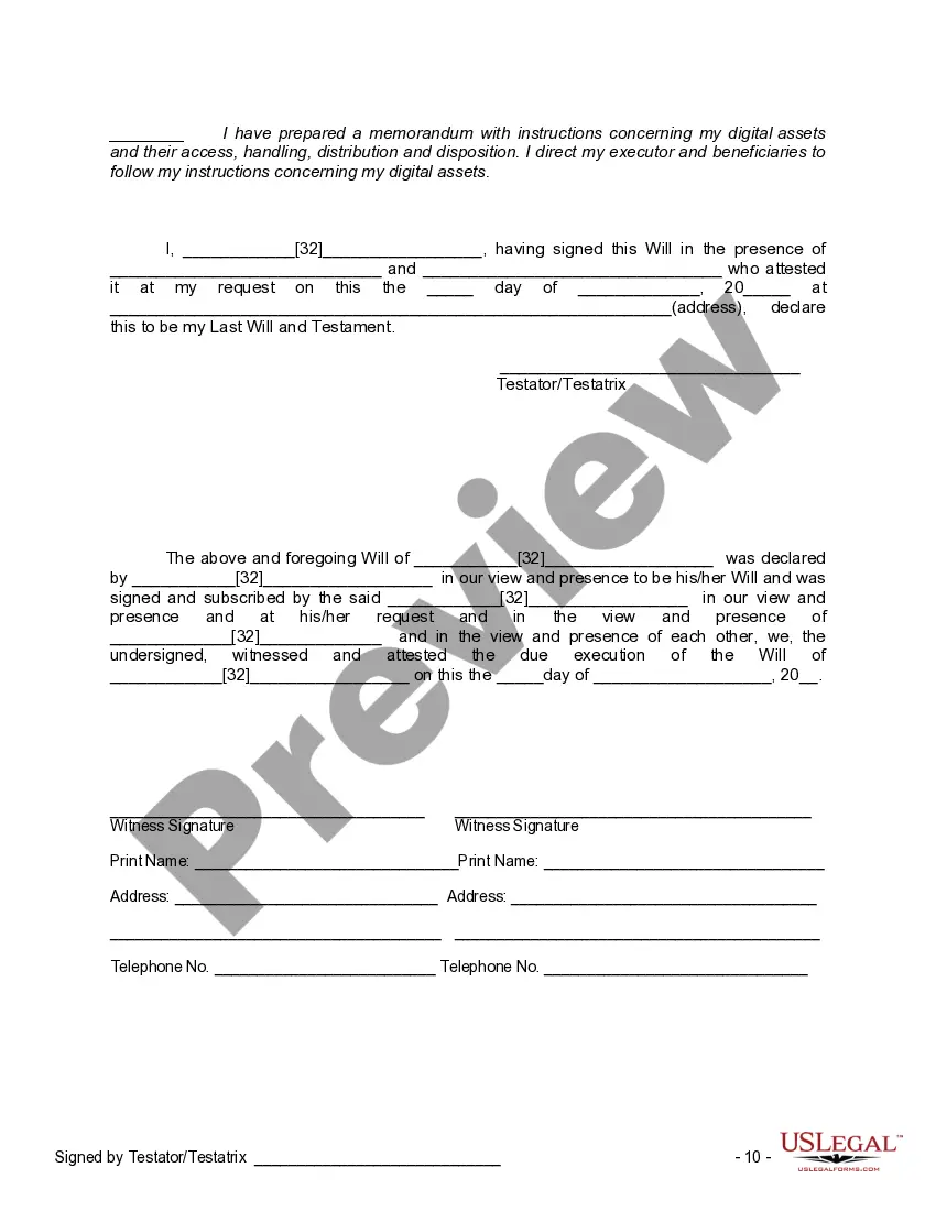 Preview Mutual Wills containing Last Will and Testaments for Man and Woman living together not Married with No Children