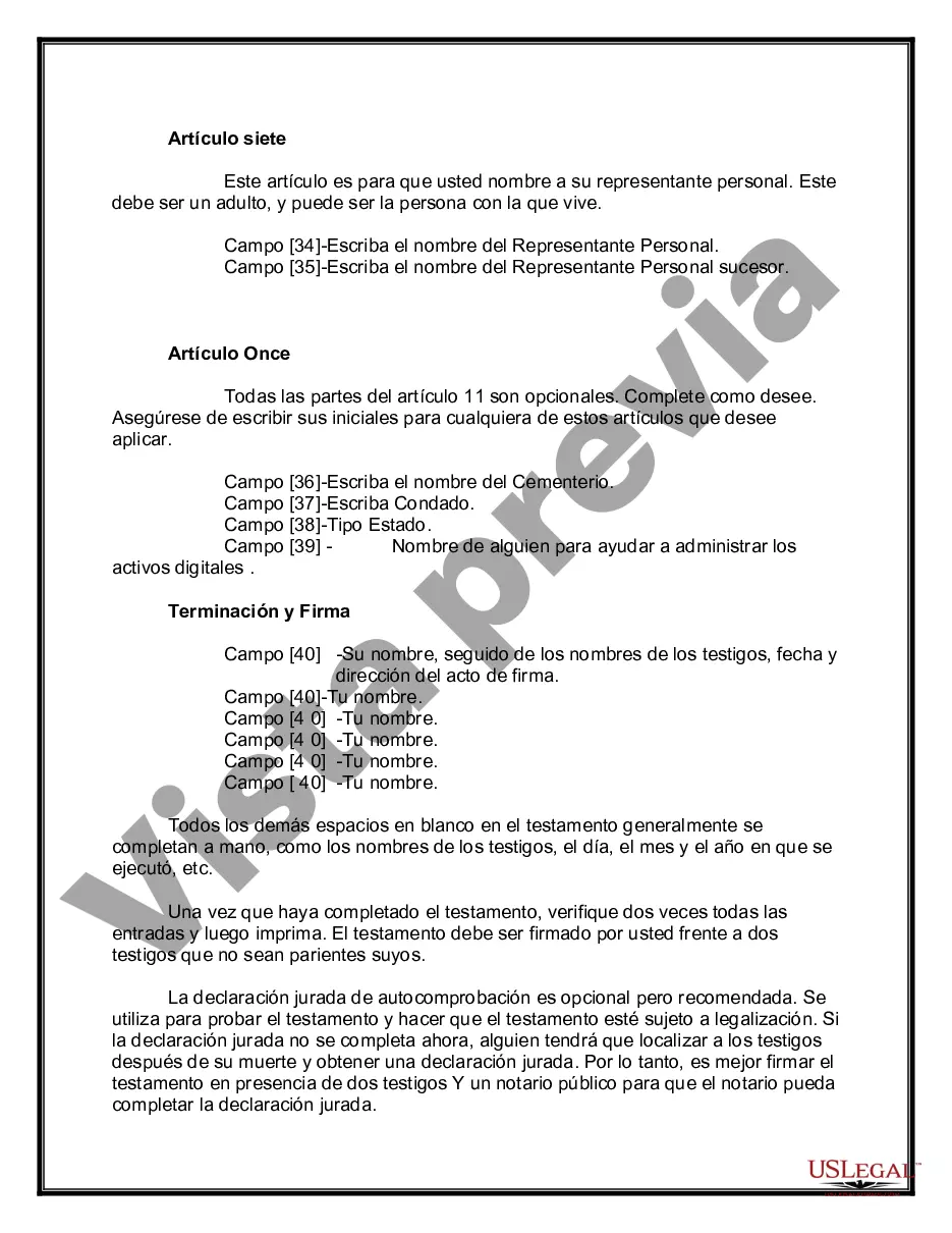 Preview Paquete de Testamentos Mutuos de Últimas Voluntades y Testamentos para Personas Solteras que conviven con Hijos Mayores de Edad