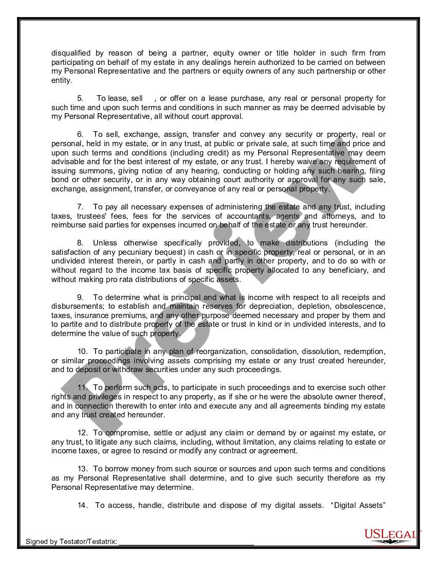 page 6 Mutual Wills Package of Last Wills and Testaments for Unmarried Persons living together with Adult Children preview