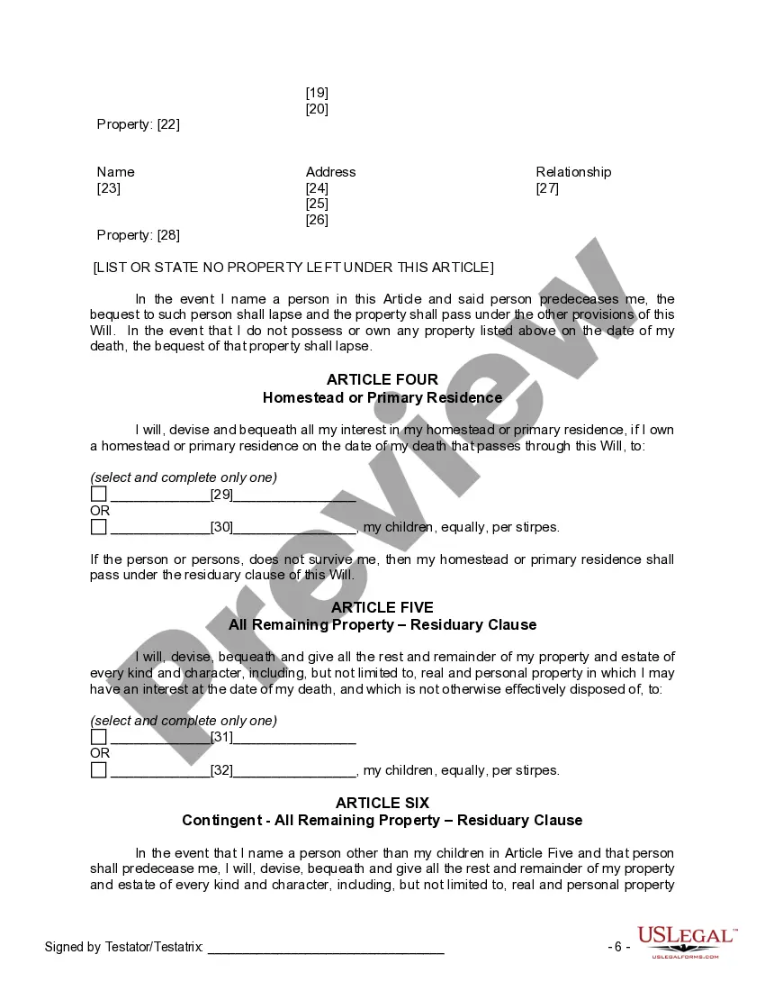 Preview Mutual Wills Package of Last Wills and Testaments for Man and Woman living together not Married with Adult Children