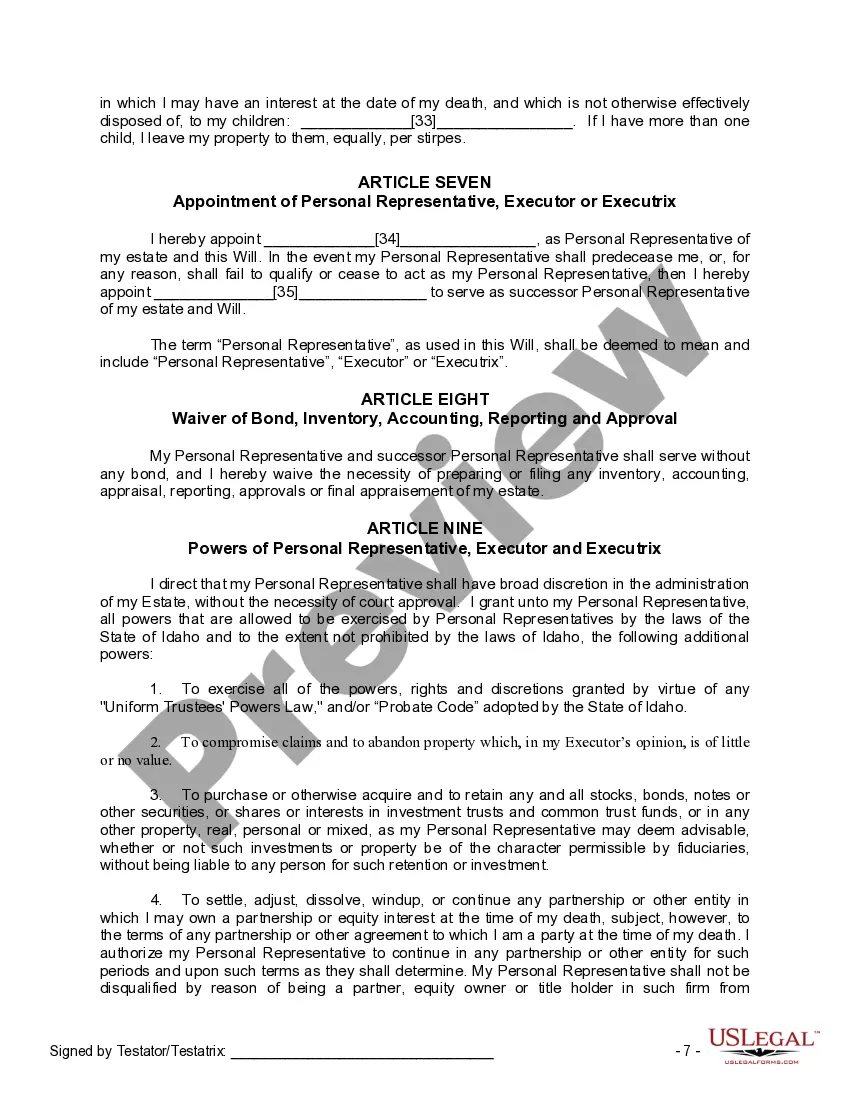 Preview Mutual Wills Package of Last Wills and Testaments for Man and Woman living together not Married with Adult Children