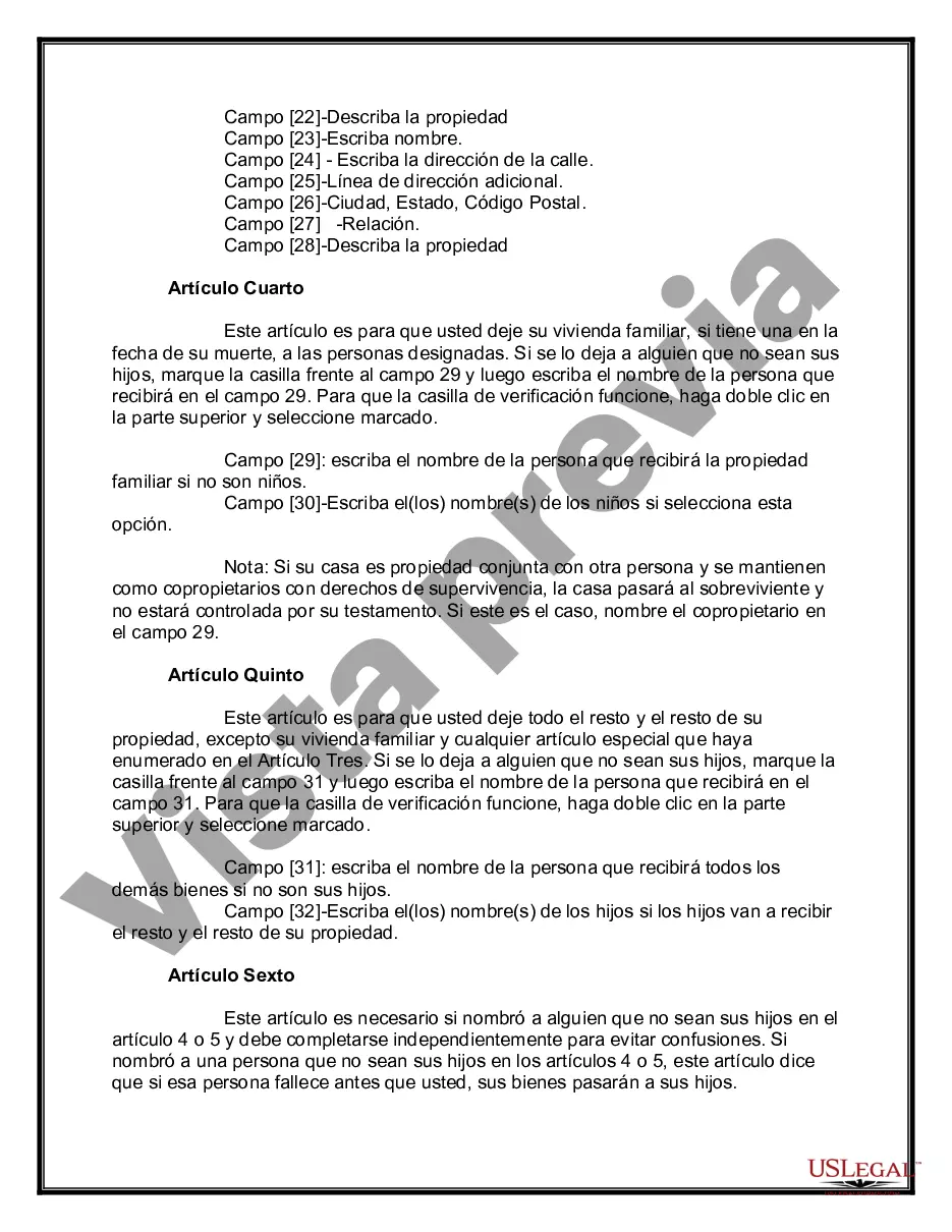 Preview Testamentos Mutuos o Últimas Voluntades y Testamentos para Personas Solteras que conviven con Hijos Menores