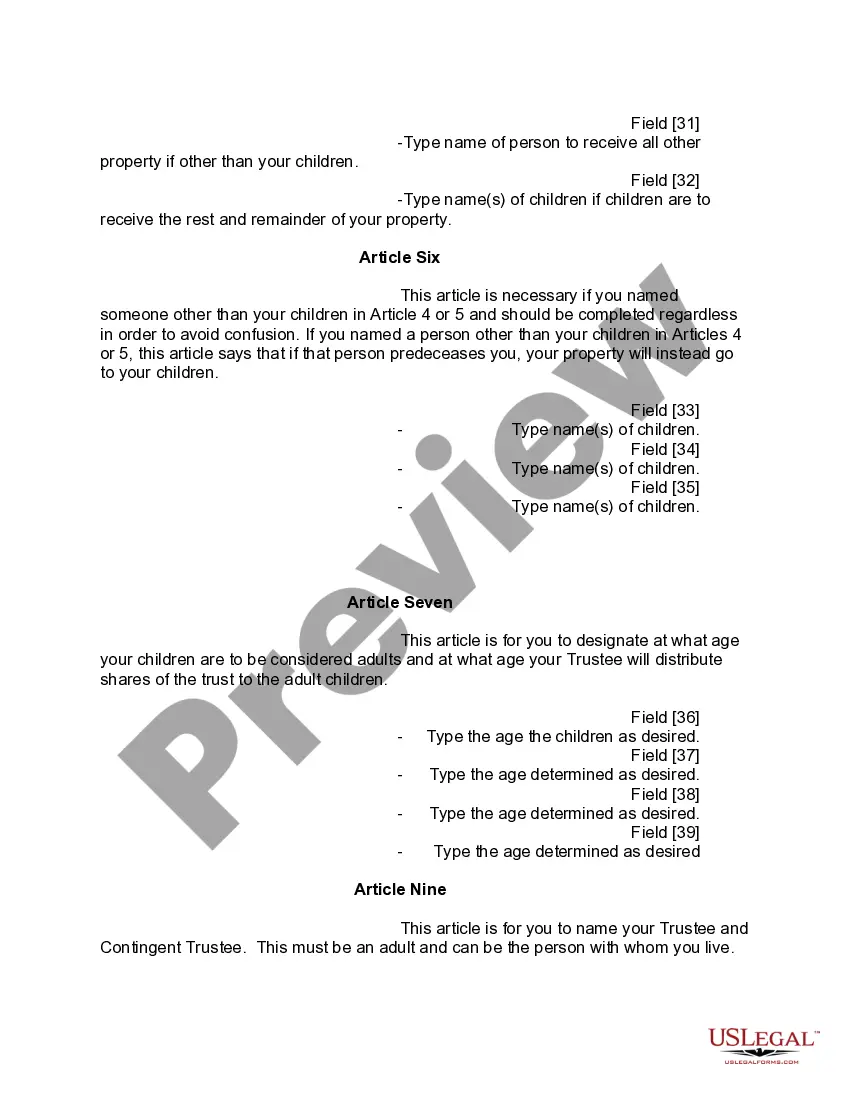 Preview Mutual Wills or Last Will and Testaments for Man and Woman living together, not Married with Minor Children