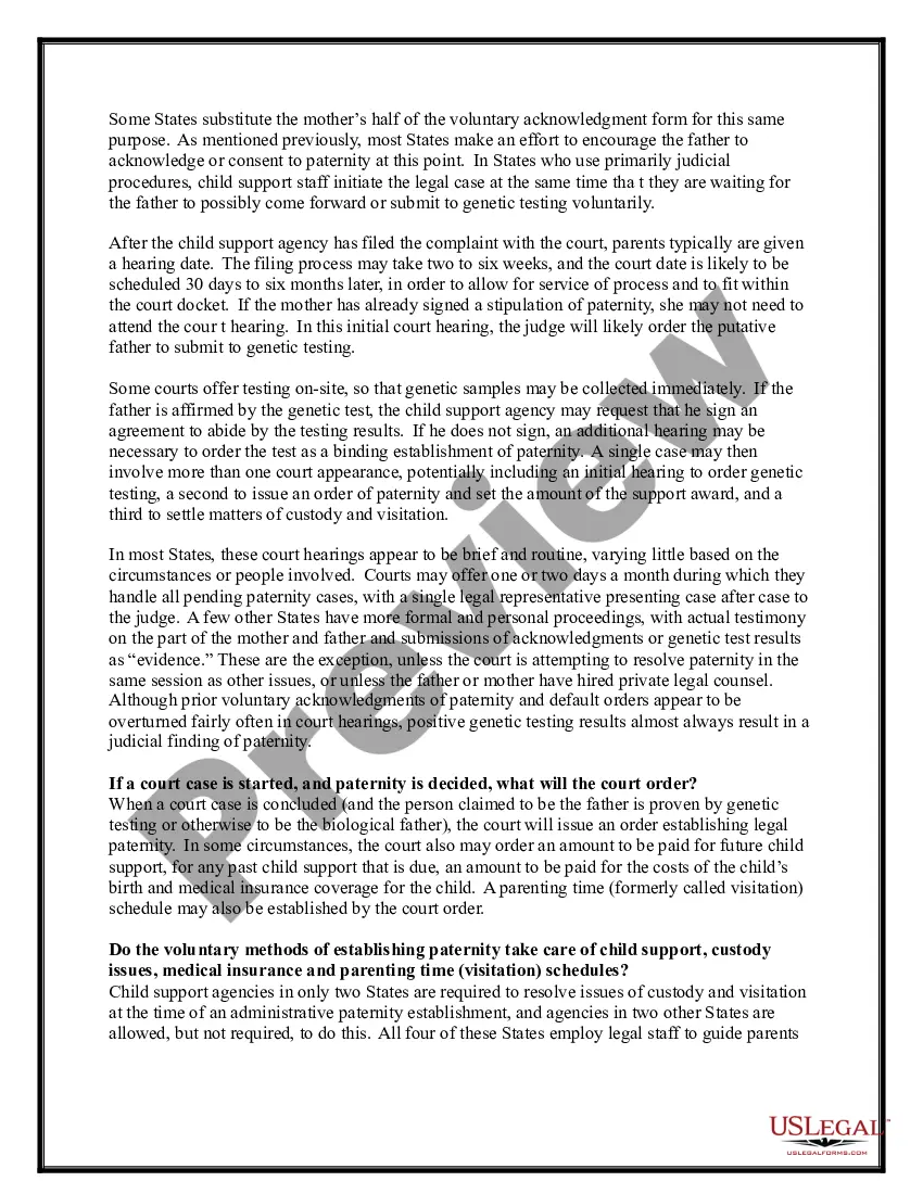 Preview Paternity Law and Procedure Handbook