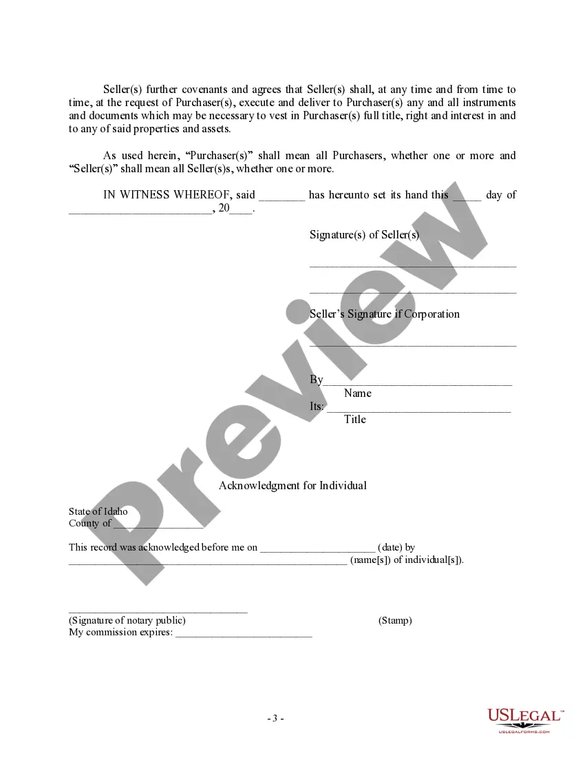 Preview Bill of Sale in Connection with Sale of Business by Individual or Corporate Seller