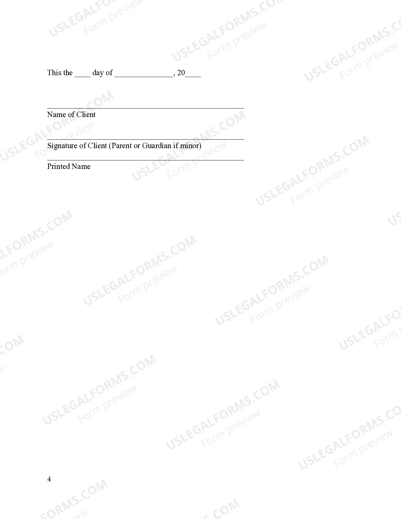 Preview Informed Consent for Mental Health Treatment with Terms of Service - Idaho