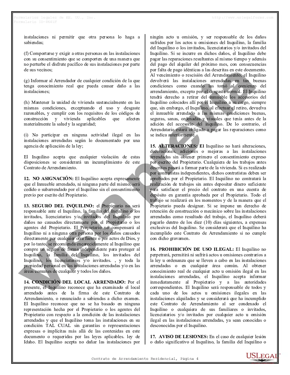 Preview Contrato de arrendamiento de alquiler residencial