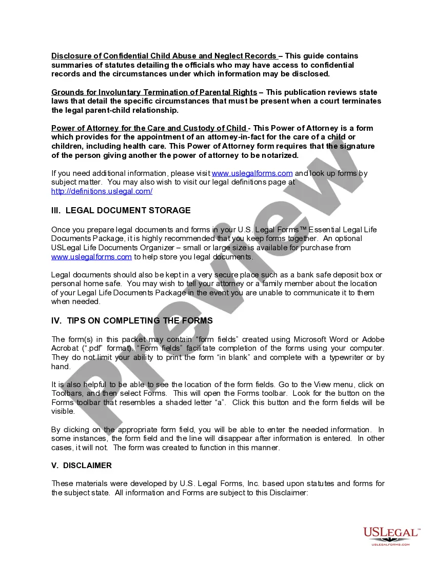 Preview Idaho Relative Caretaker Legal Documents Package