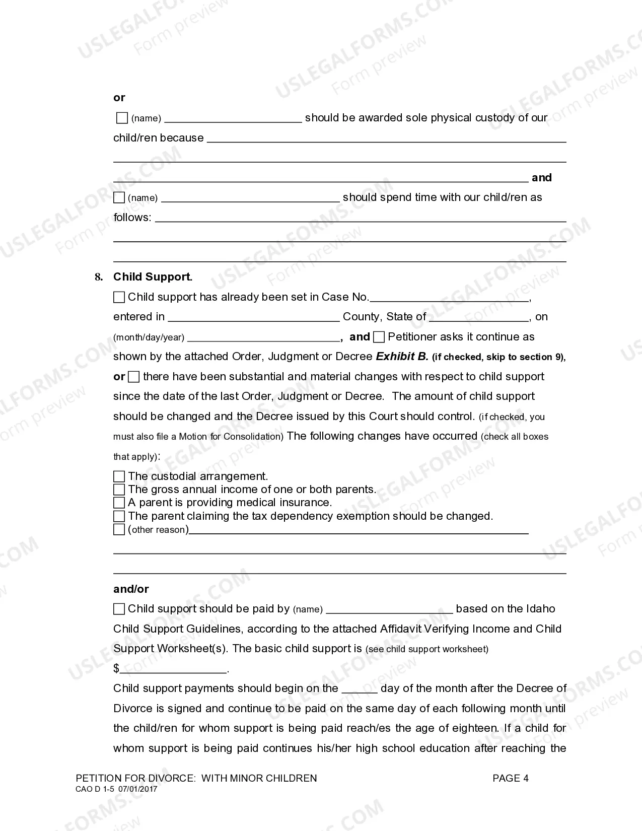 Preview Complaint for Divorce with Children