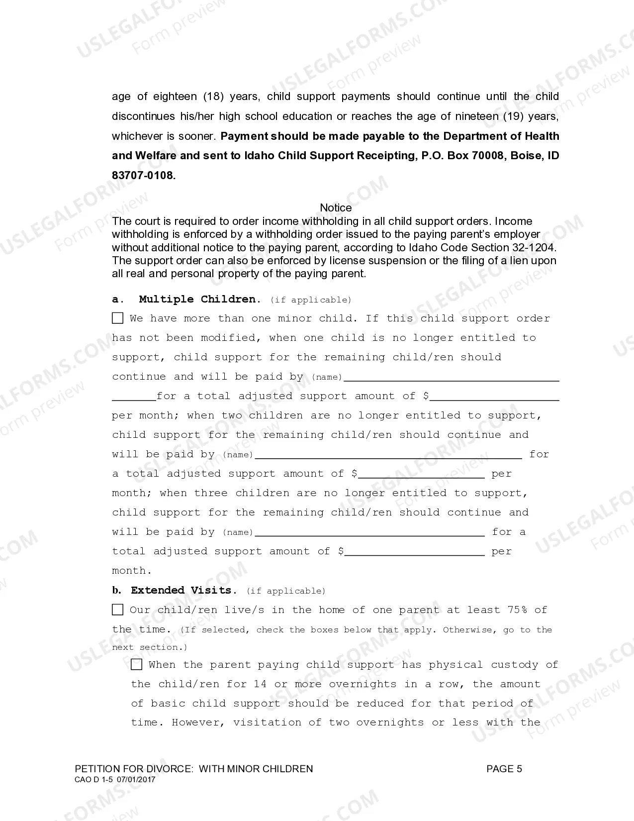 Preview Complaint for Divorce with Children