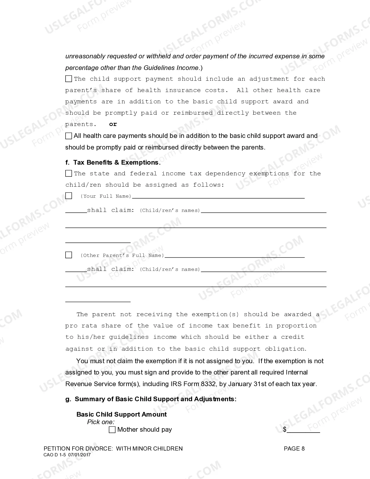 Preview Complaint for Divorce with Children