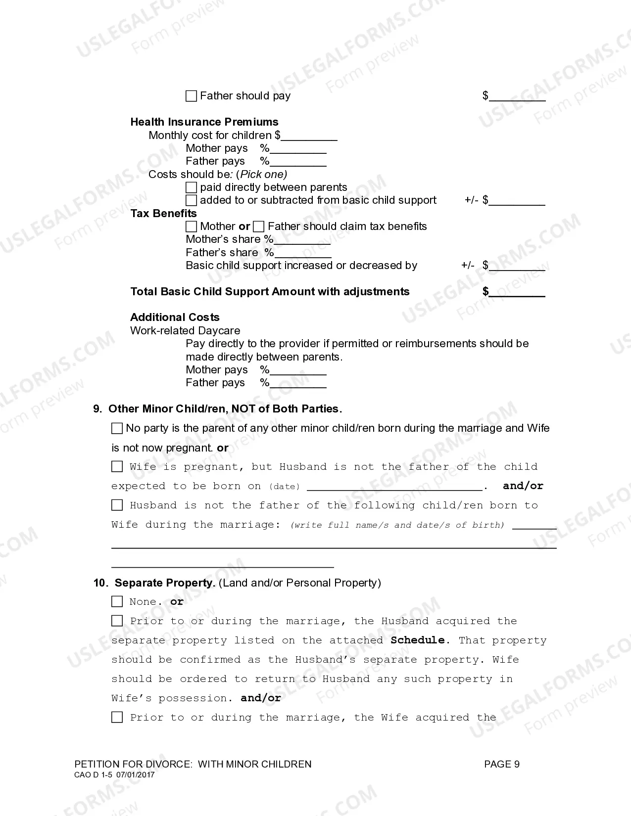 Preview Complaint for Divorce with Children