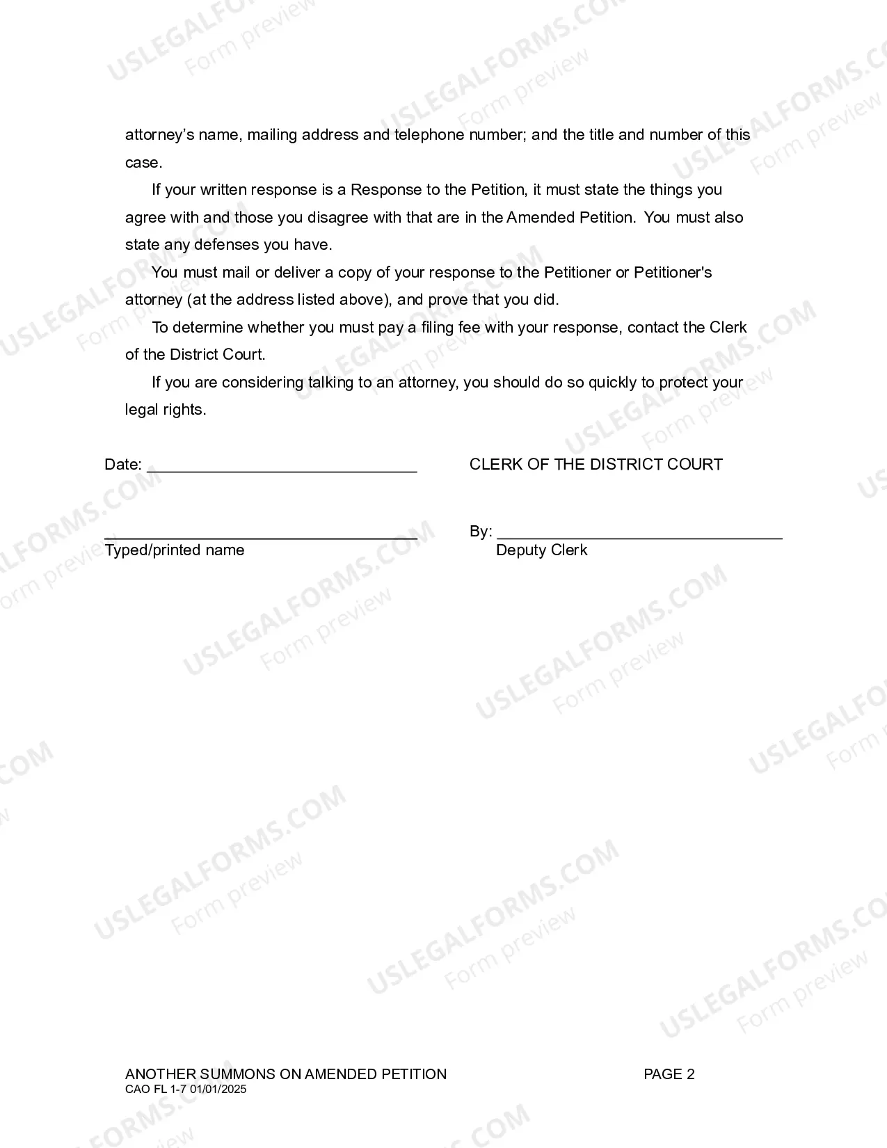 Preview Another Summons on Amended Petition