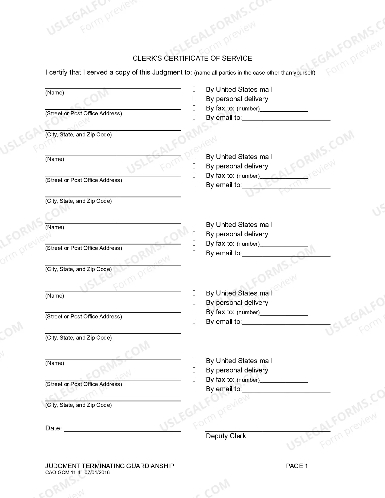 Preview Judgment Terminating Guardianship