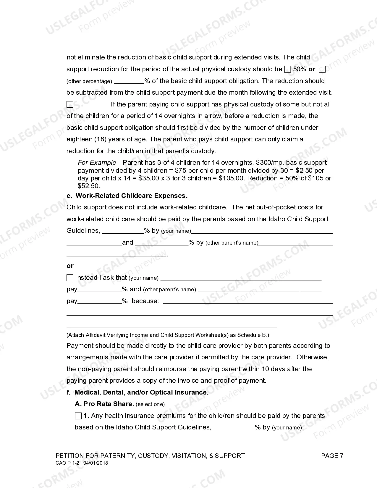 Preview Petition for Paternity, Custody, Visitation and Support