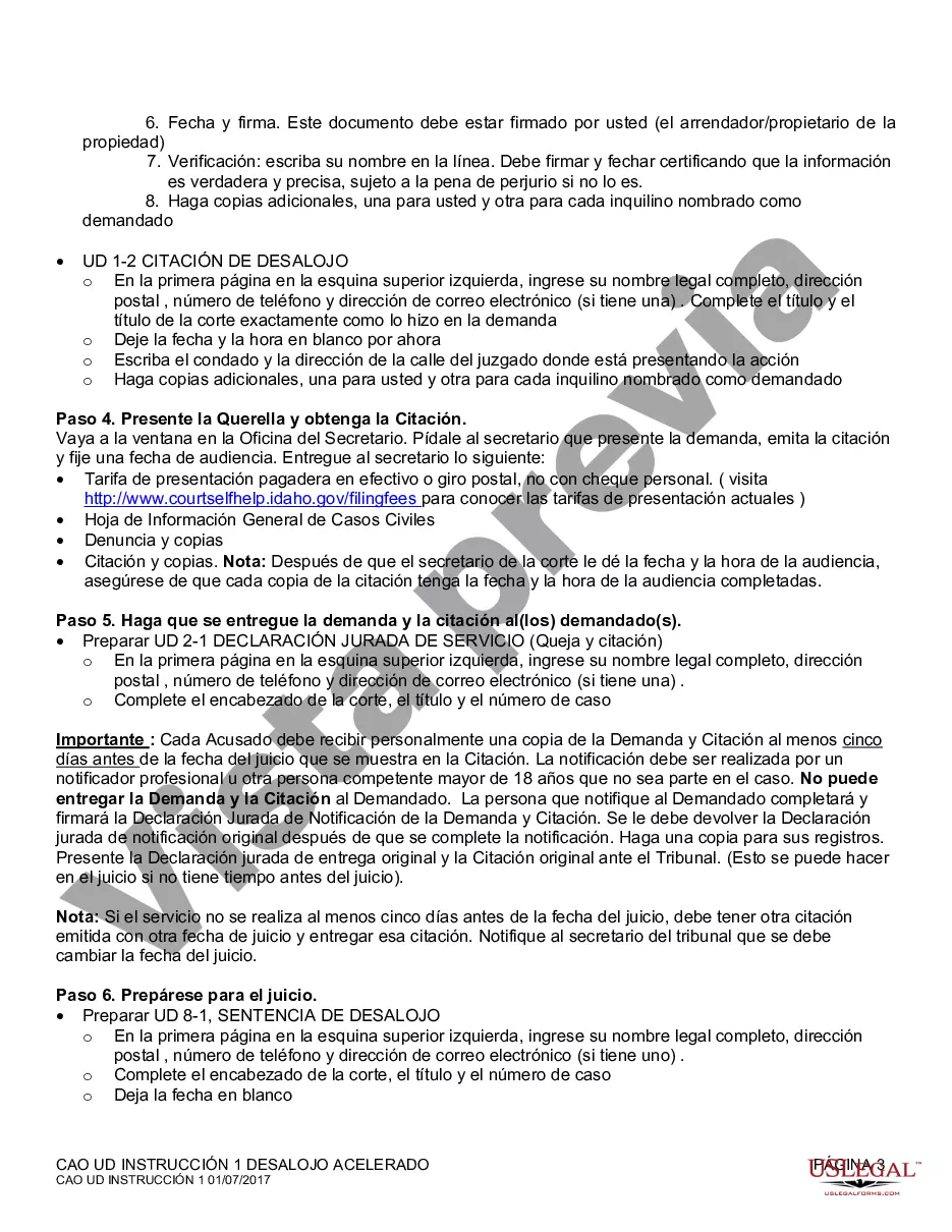 Preview Instrucciones de desalojo acelerado