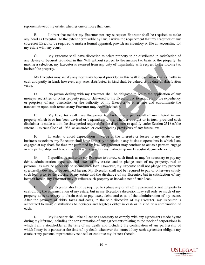 Preview Complex Will with Credit Shelter Marital Trust for Large Estates