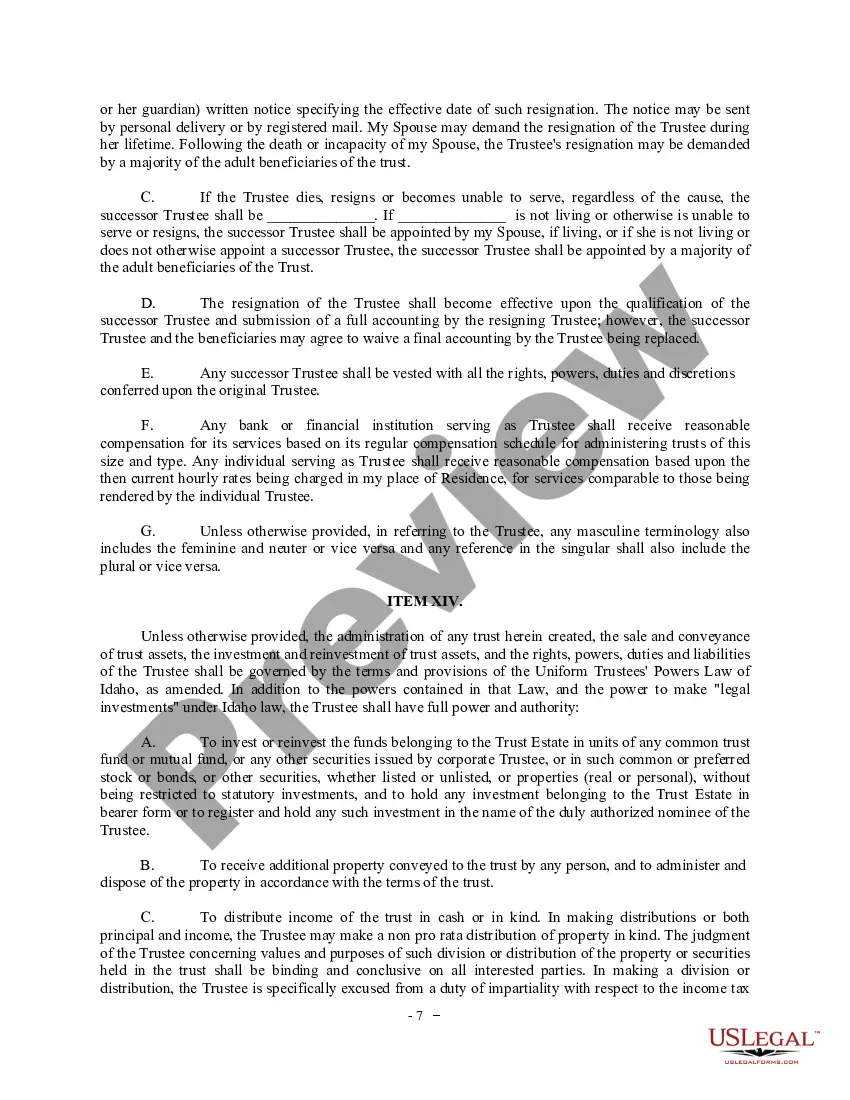 Preview Complex Will with Credit Shelter Marital Trust for Large Estates