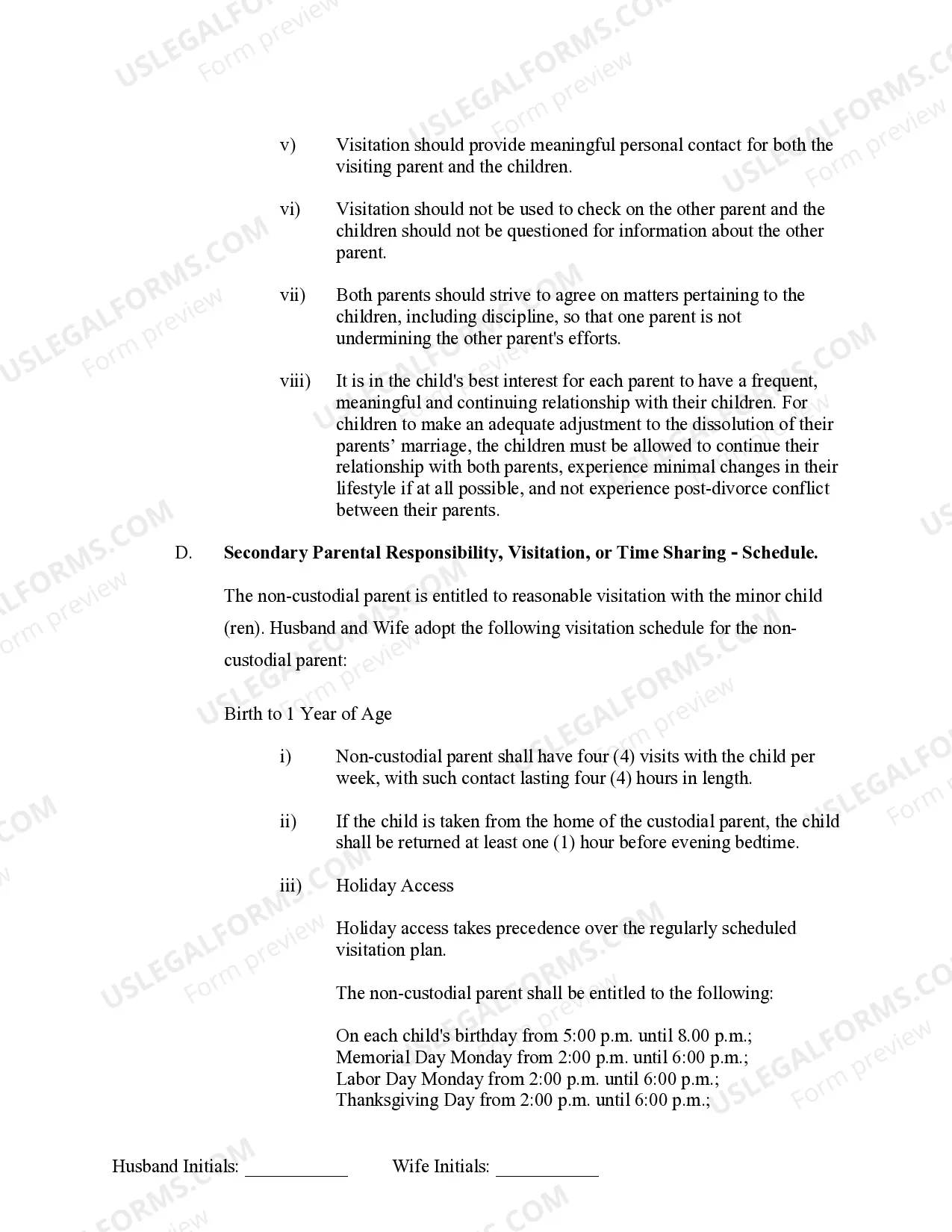 Preview Marital Legal Separation and Property Settlement Agreement Minor Children no Joint Property or Debts where Divorce Action Filed