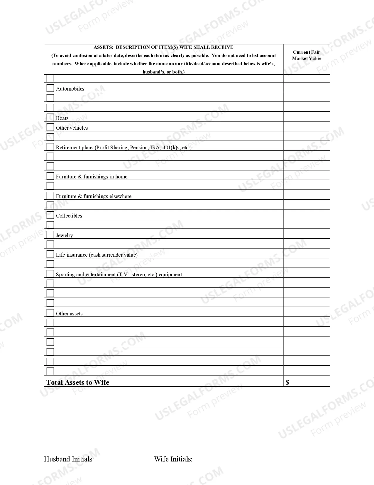 Preview Marital Legal Separation and Property Settlement Agreement no Children parties may have Joint Property or Debts where Divorce Action Filed