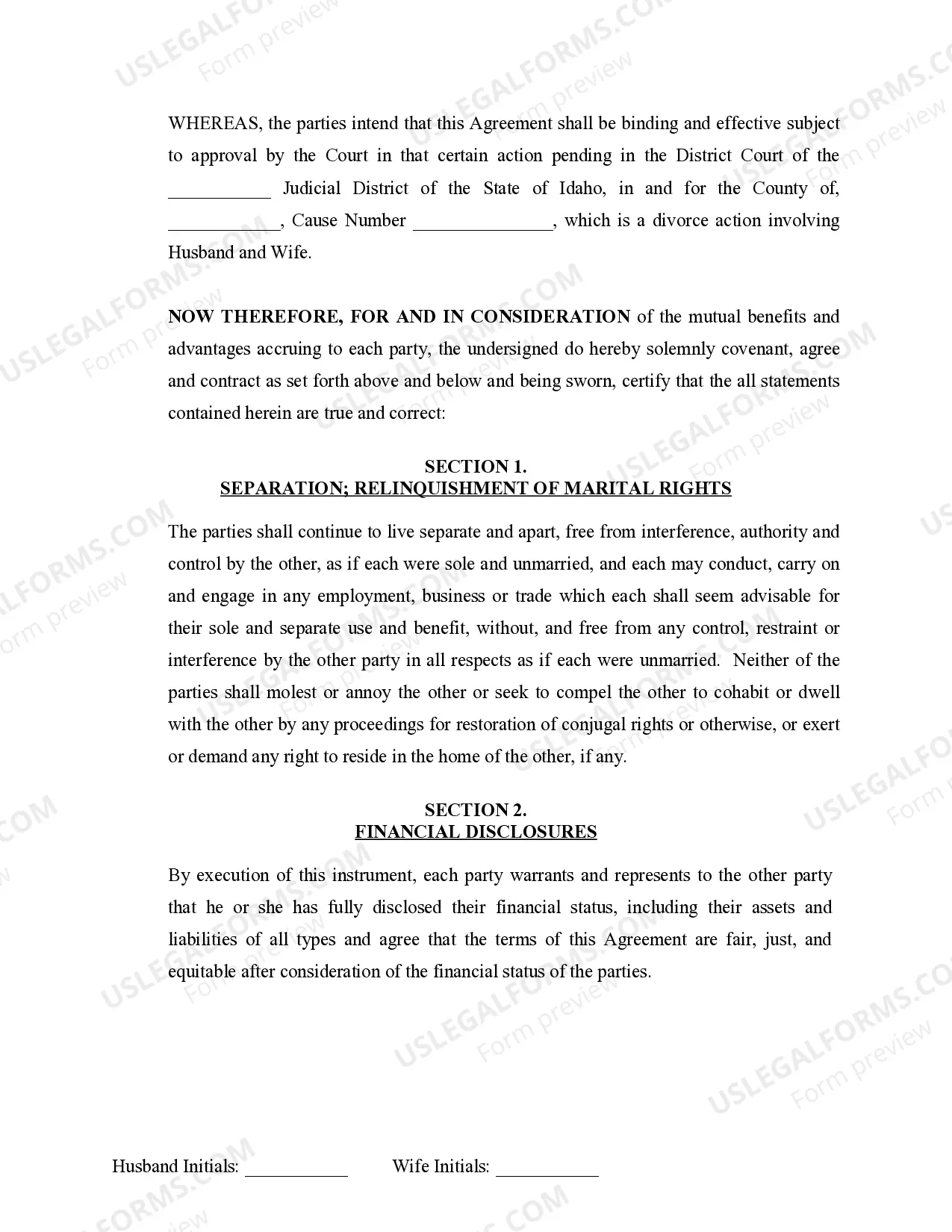 Preview Marital Legal Separation and Property Settlement Agreement Adult Children Parties May have Joint Property or Debts where Divorce Action Filed