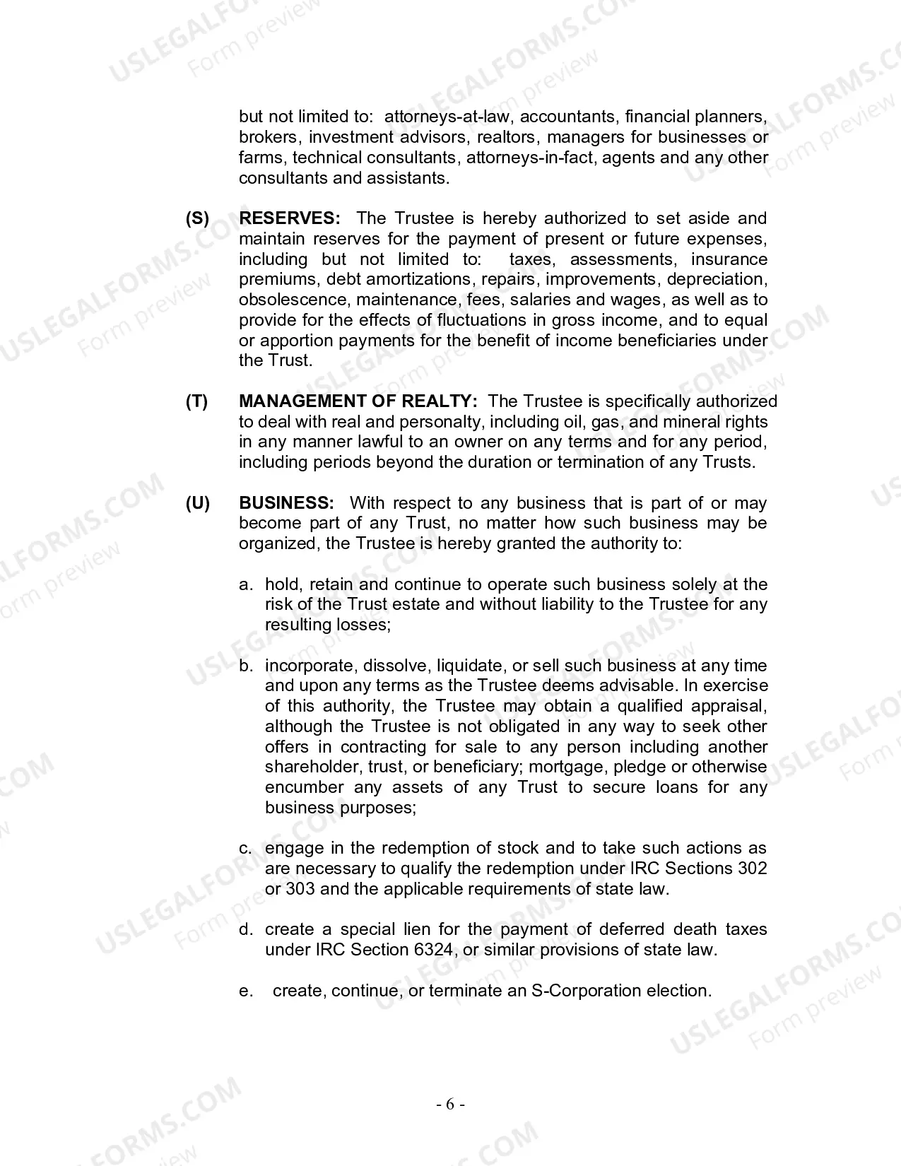Preview Revocable Living Trust for Husband and Wife with No Children