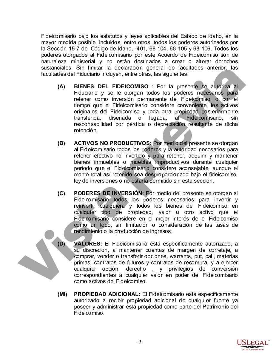Preview Fideicomiso en Vida para Individuos Solteros, Divorciados o Viudos o Viudos sin Hijos