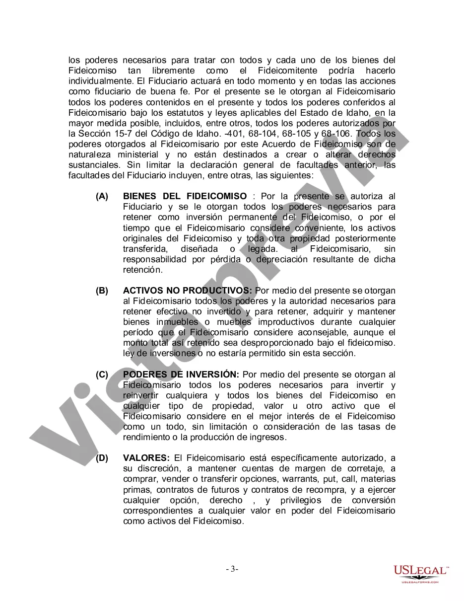 Preview Fideicomiso en Vida para Individuo Soltero, Divorciado o Viudo o Viudo con Hijos