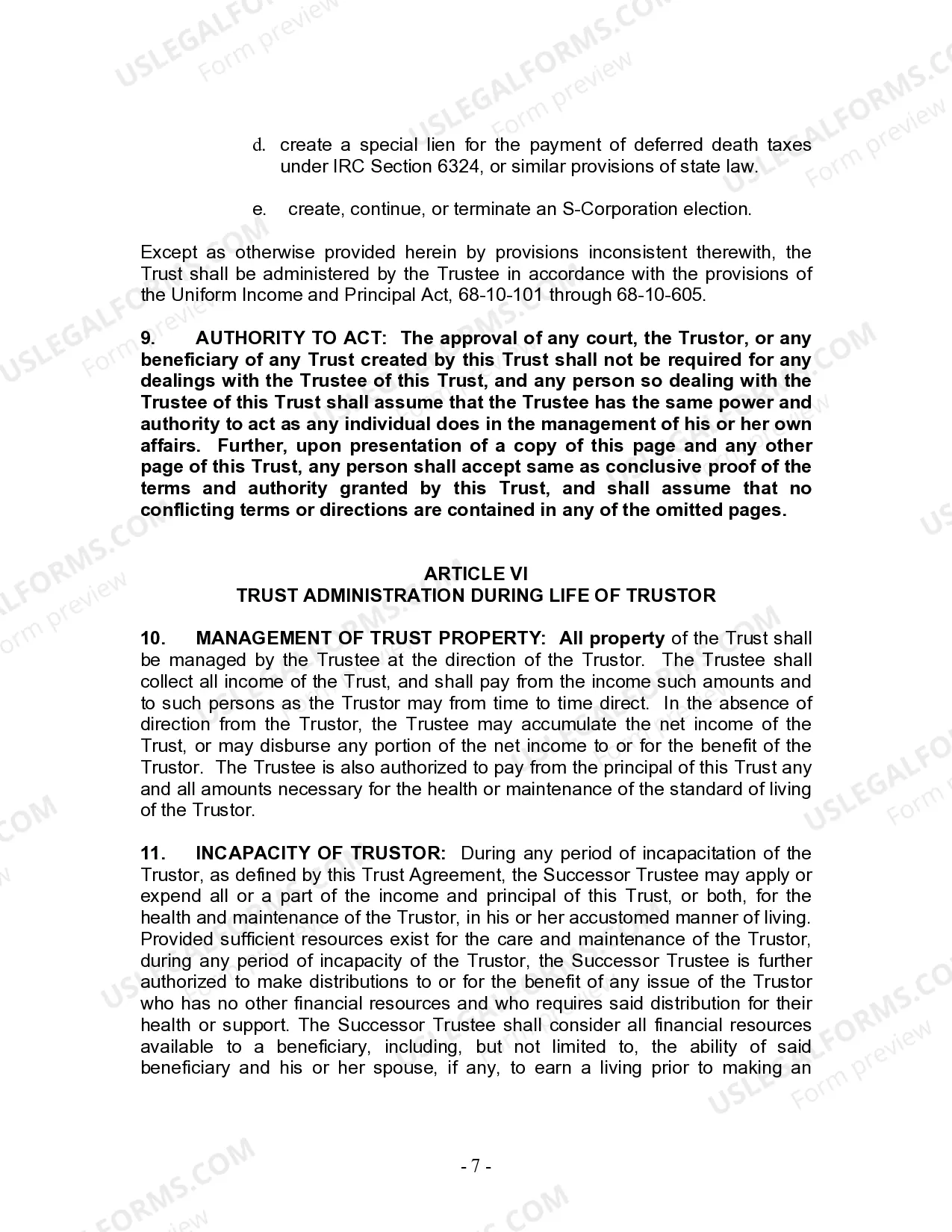 Preview Living Trust for Individual, Who is Single, Divorced or Widow or Widower with Children