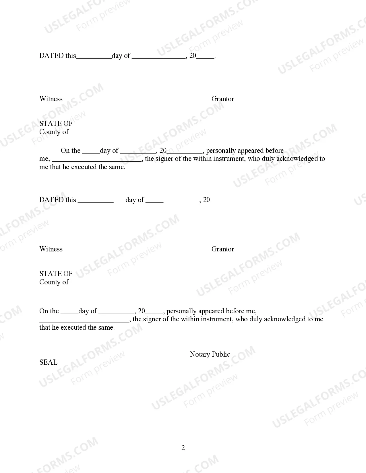 Preview Warranty Deed and Easement for Roadway Maintenance